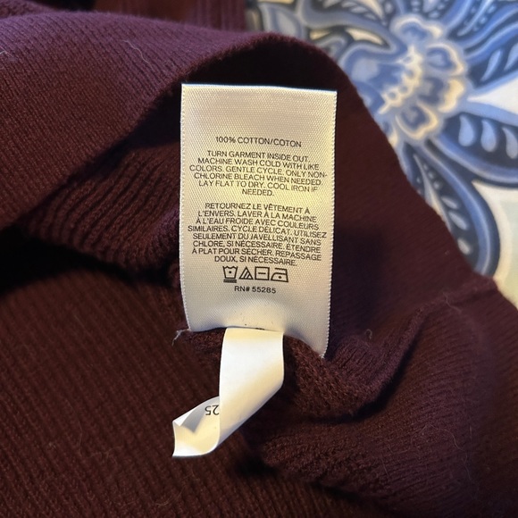 EXPRESS Mens Size S Burgundy/Dark blue 100% Cotton Pullover Sweater Crew Neck - Picture 4 of 9